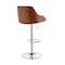 Armen Living Asher Adjustable Gray Faux Leather and Chrome Finish Bar Stool LCARBAWAGR - alternate 6